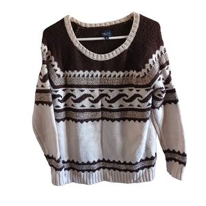 American Eagle long sleeve sweater size M brown/cream